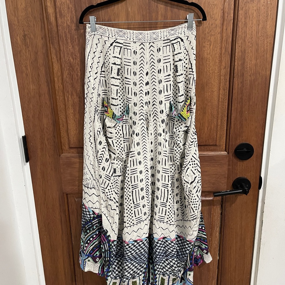 Camilla Cream and Multicolor Wide Leg Pants